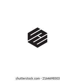 Letter SE ES SW WS Hexagon Minimal Simple Logo