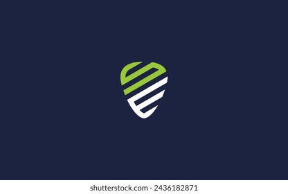 letter se with guitar pick logo icon design vector design template inspiration