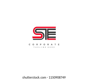 Letter SE Initial Linked Modern Line Corporate Logotype