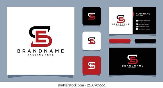 Letter SE Initial Modern Corporate Logotype with business card design template