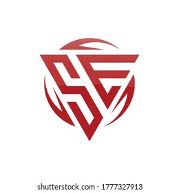 letter se initial triangle logo design