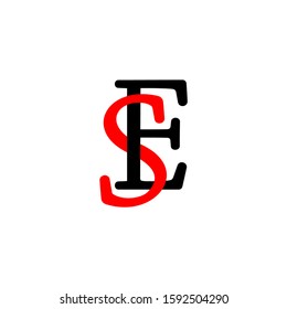 letter se linked font colorful design symbol vector