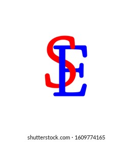 letter se linked font colorful design symbol vector