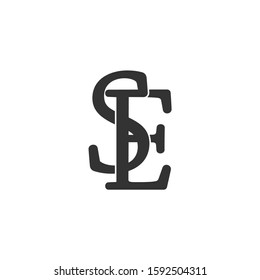 letter se linked font overlapping design symbol vector
