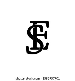 letter se linked font overlapping design symbol vector