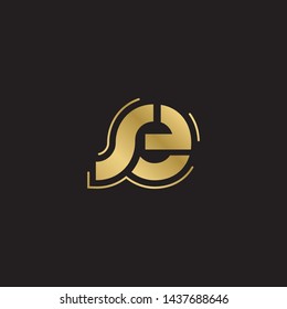 Letter se linked lowercase logo design template elements. Gold letter Isolated on black  background. Suitable for business, consulting group company.