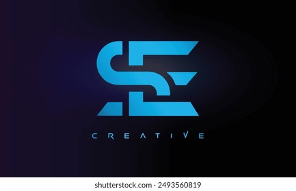 Letter SE logo design creative custom clean two alphabet logo
