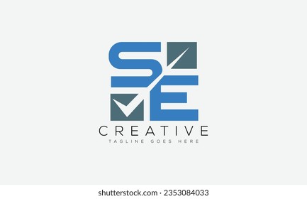 Letter SE logo design template vector illustration.