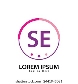 letter SE logo. SE. SE logo design vector illustration for creative company, business, industry
