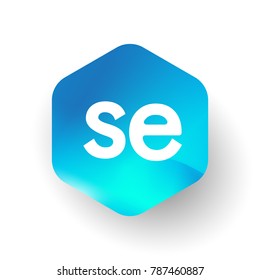 Letter SE logo in hexagon shape and colorful background, letter combination logo design for business and company identity.
