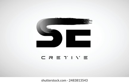 Letter SE logo logotype icon concept with brush style, and joining letter logo design vector	