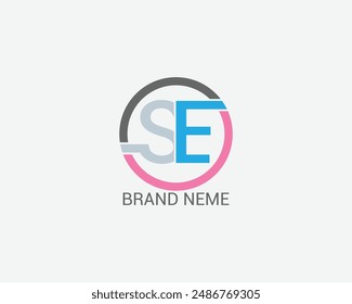 letter SE logo simple free text creative  modern vector design