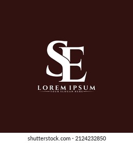 Letter SE luxury logo design vector