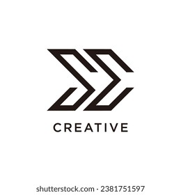 Letter se modern initial creative monogram typography logo