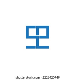 letter se number 52 simple geometric line logo vector