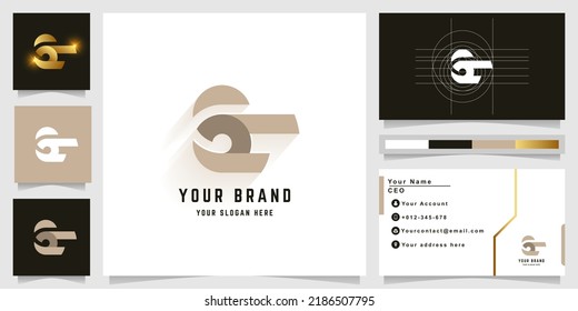 Letter Se or Sc monogram logo with business card design