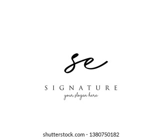 Letter SE Signature Logo Template - Vector