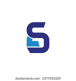 letter se simple curves geometric logo vector 