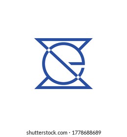 letter se simple linked geometric linear logo vector