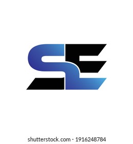 Letter SE simple logo design vector