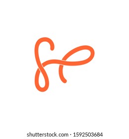 letter se simple ribbon curves design logo vector