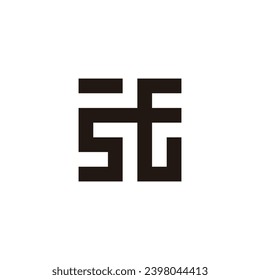 Letter SE square connect geometric symbol simple logo vector