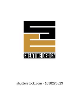 Letter SE square logo design vector