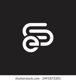 letter se stripes geometric lines logo vector 