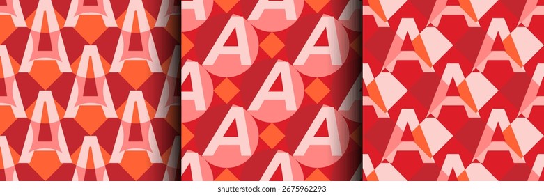 Letra Un patrón sin fisuras, letras, marca, logotipo de marketing que envuelve el diseño de tipografía. Plantilla para publicidad, redes sociales, Anuncio de Web, fondo, póster, tarjeta, diseño