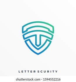 Letter Security Illustration Vector Template. Suitable for Creative Industry, Multimedia, entertainment, Educations, Shop, and any related business