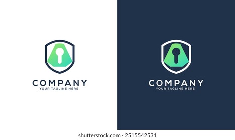 Logo für Sicherheitsschloss Letter A Keyhole Shield Logo-Symbol