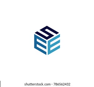 Buchstabe SIEHE Logo. Drei-Buchstaben-Symbol