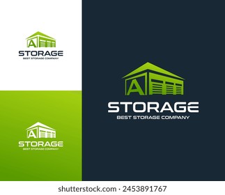 Letter A with self storage logo design template