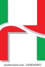 Letter series with flag inside 