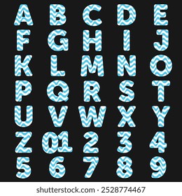 Letter set a-z Bubble, A-Z uppercase alphabet letters, 1-9 numbers for your design, sticker collection.