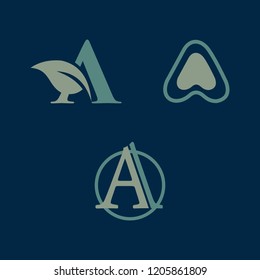 Letter A Set Creative Abstract Business Modern Logo