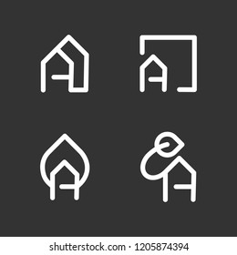 Letter A Set Gray In White Creative Abstract Business Logo