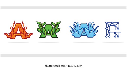 Letter A Set Idea Collection Abstract Creative Modern Business Logo
