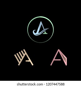 Letter A Set Idea Colorful Creative Abstract Business Logo