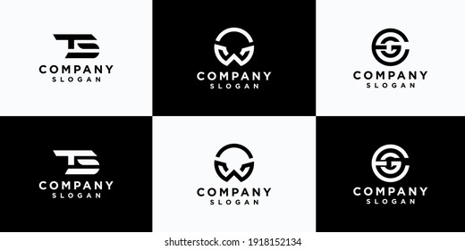 Diseño de logotipo de conjunto de letras Vector Premium
