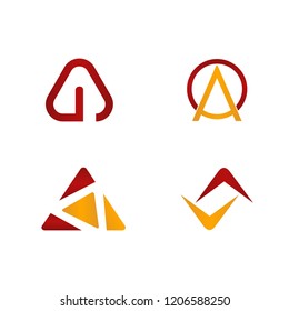 Letter A Set Media Creative Abstract Business Modern Logo