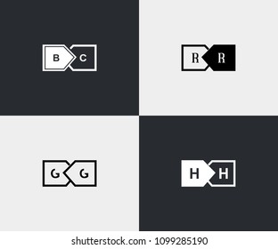Letter Set Minimal Modern Logo Design Template