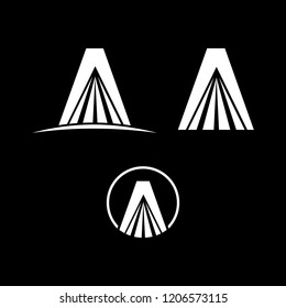 Letter A Set Mountain Black In White Creative Abstract Business Logo