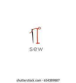 i letter sew logo vector