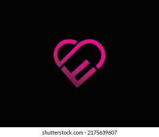 Letter SF, FS Heart Shape Logo Design. Wedding , Love Or Valentine, Couple T Shirt And Heart Doctor Vector Template.