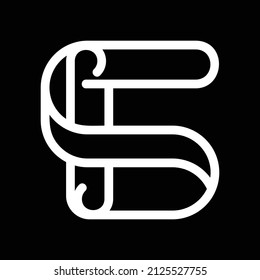 Diseño de logotipo de monograma de la línea SF
