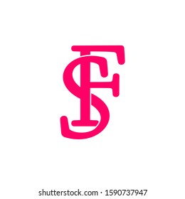 letter sf linked font overlapping design symbol vector