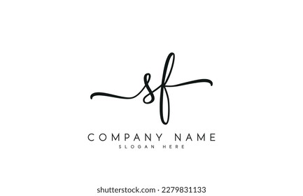 letter SF logo design handwriting signature style vector template