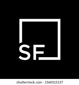 Letter SF Logo design with square frame line art. business consulting concept. studio,room,group icon. Suitable for business, consulting group company. - vector