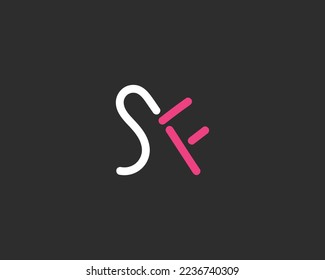 plantilla vectorial de diseño de logotipo SF de letra